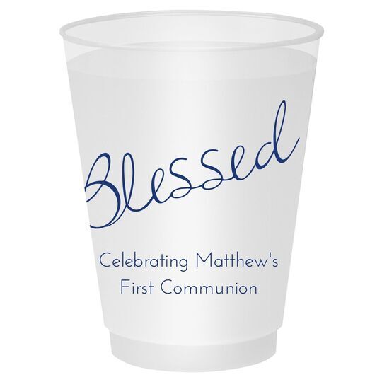 Expressive Script Blessed Shatterproof Cups